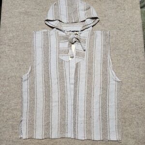 Urban Renewal Earthbound Trading Co‎ Striped Sleeveless Hoodie Vest Baja Style